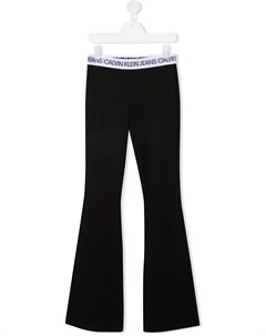 Расклешенные брюки с логотипом Calvin klein kids