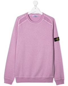 Толстовка с нашивкой логотипом и вставками в рубчик Stone island junior