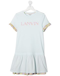 Расклешенное платье с логотипом Lanvin enfant