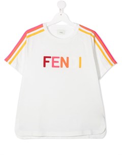 Футболка с аппликацией логотипом Fendi kids