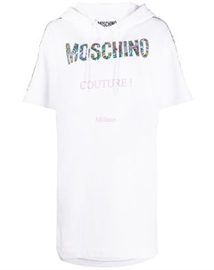 Платье с капюшоном и нашивкой логотипом Moschino