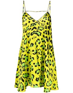 Атласное платье с леопардовым принтом Philipp plein