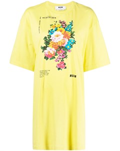 Платье футболка с цветочным принтом Msgm