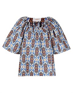 Расклешенная блузка с геометричным узором La doublej