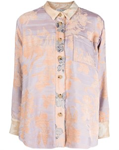 Жаккардовая куртка рубашка с цветочным узором Forte forte