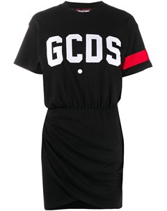 Платье футболка со сборками и логотипом Gcds
