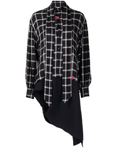 Клетчатая рубашка асимметричного кроя Maison mihara yasuhiro