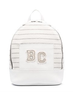 Полосатый рюкзак с вышитым логотипом Brunello cucinelli kids
