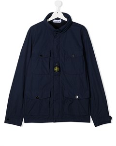 Пуховик с нашивкой логотипом Stone island junior