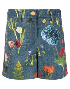 Джинсовые шорты с цветочным принтом Boutique moschino