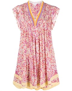 Расклешенное платье мини с цветочным принтом Poupette st barth