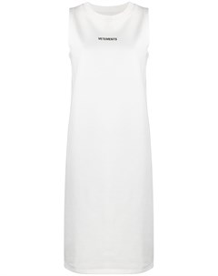 Платье без рукавов с нашивкой логотипом Vetements