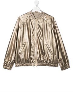 Куртка с эффектом металлик Brunello cucinelli kids