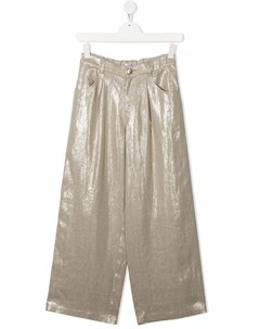 Широкие брюки с эффектом металлик Brunello cucinelli kids