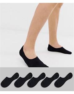 Набор из 5 пар черных невидимых носков Jack & jones