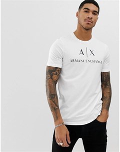 Белая футболка с логотипом Armani exchange