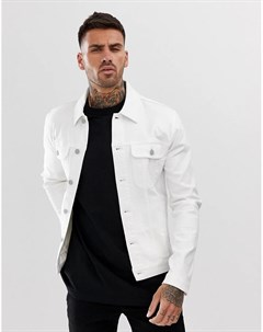 Белая облегающая джинсовая куртка в стиле вестерн Asos design