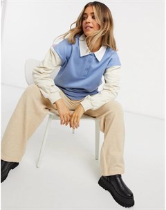 Многоцветная рубашка с контрастным воротником в стиле регби x Olivia Bowen In the style