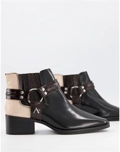 Черные кожаные ботинки в ковбойском стиле Mariana Asra