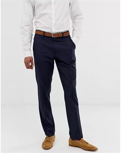 Темно синие узкие строгие брюки Asos design
