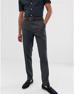 Темно серые строгие брюки зауженного кроя Asos design