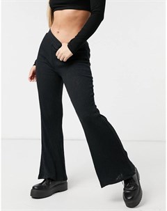 Черные брюки в рубчик с широкими штанинами Cotton On Cotton:on