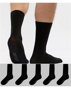 Набор из 5 пар черных носков Jack & jones