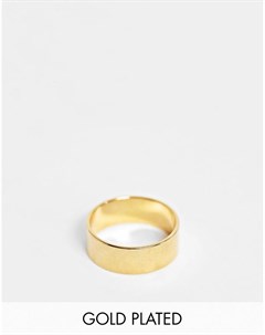 Широкое кольцо с позолотой 14 карат Asos design
