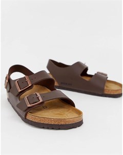 Темно коричневые сандалии Milano Birko Flor Birkenstock