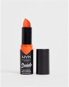 Матовая губная помада Suede Orange County Orange Nyx professional makeup