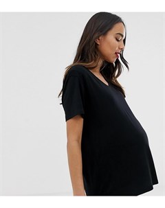 Черная футболка для кормления с V образным вырезом ASOS DESIGN Maternity Asos maternity - nursing