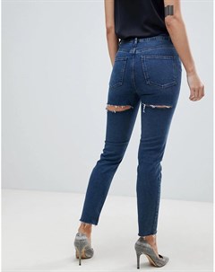 Синие узкие джинсы в винтажном стиле с завышенной талией Asos design