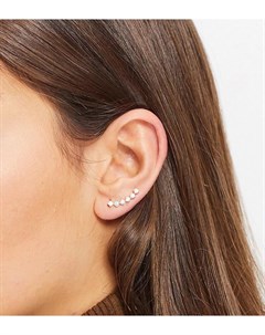 Серьга клаймбер на одно ухо из стерлингового серебра со стразами Asos design