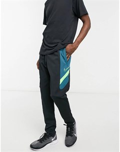Черные спортивные штаны с неоновыми вставками Academy Nike football