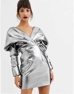 Коктейльное платье с эффектом металлик Asos edition