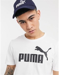 Белая футболка с большим логотипом Essentials Puma