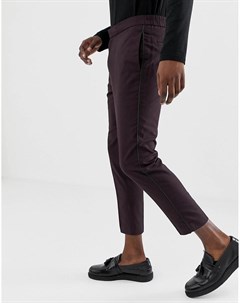 Бордовые строгие брюки с отделкой New look