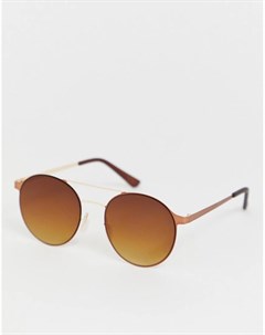 Круглые солнцезащитные очки золотистого цвета River island