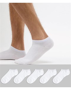 Набор из 5 пар белых спортивных носков Jack & jones