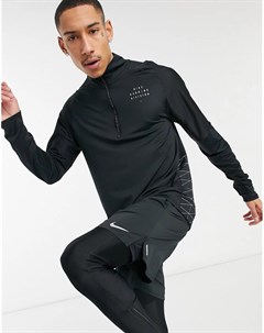 Черный свитшот с короткой молнией Run Division Element Nike running