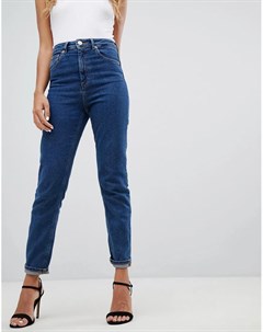 Зауженные джинсы из переработанных материалов в винтажном стиле с завышенной талией Farleigh Asos design