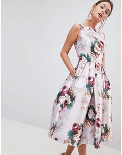 Платье миди с цветочным принтом Chi chi london