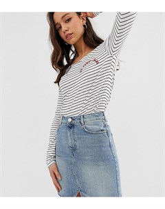 Голубая выбеленная джинсовая мини юбка ASOS DESIGN Tall Asos tall