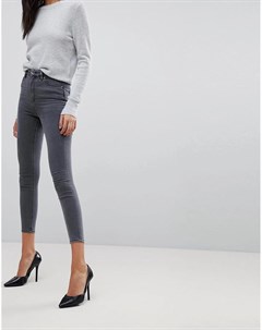 Серые джинсы скинни с завышенной талией Asos design