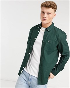 Темно зеленая оксфордская рубашка узкого кроя Wadsworth Jack wills