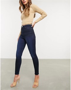 Синие джинсы скинни с завышенной талией Ridley Asos design