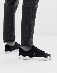 Черные парусиновые кроссовки с логотипом sayer Polo ralph lauren