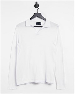 Белая обтягивающая трикотажная футболка поло с отложным воротником Asos design