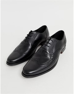 Черные оксфордские кожаные туфли броги Asos design