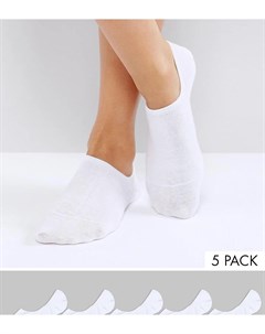 Набор из 5 пар белых спортивных носков Monki